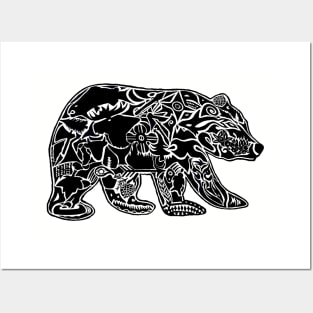 Tribal Bear Tattoo Posters and Art